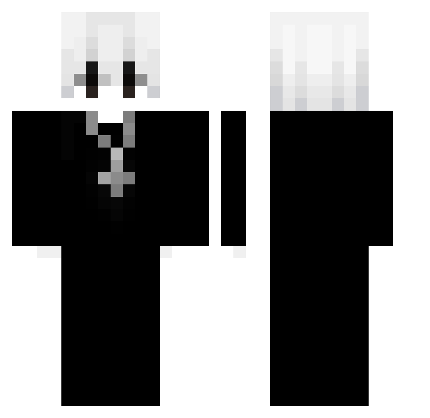 Shu_haibai Minecraft skin, front and back view