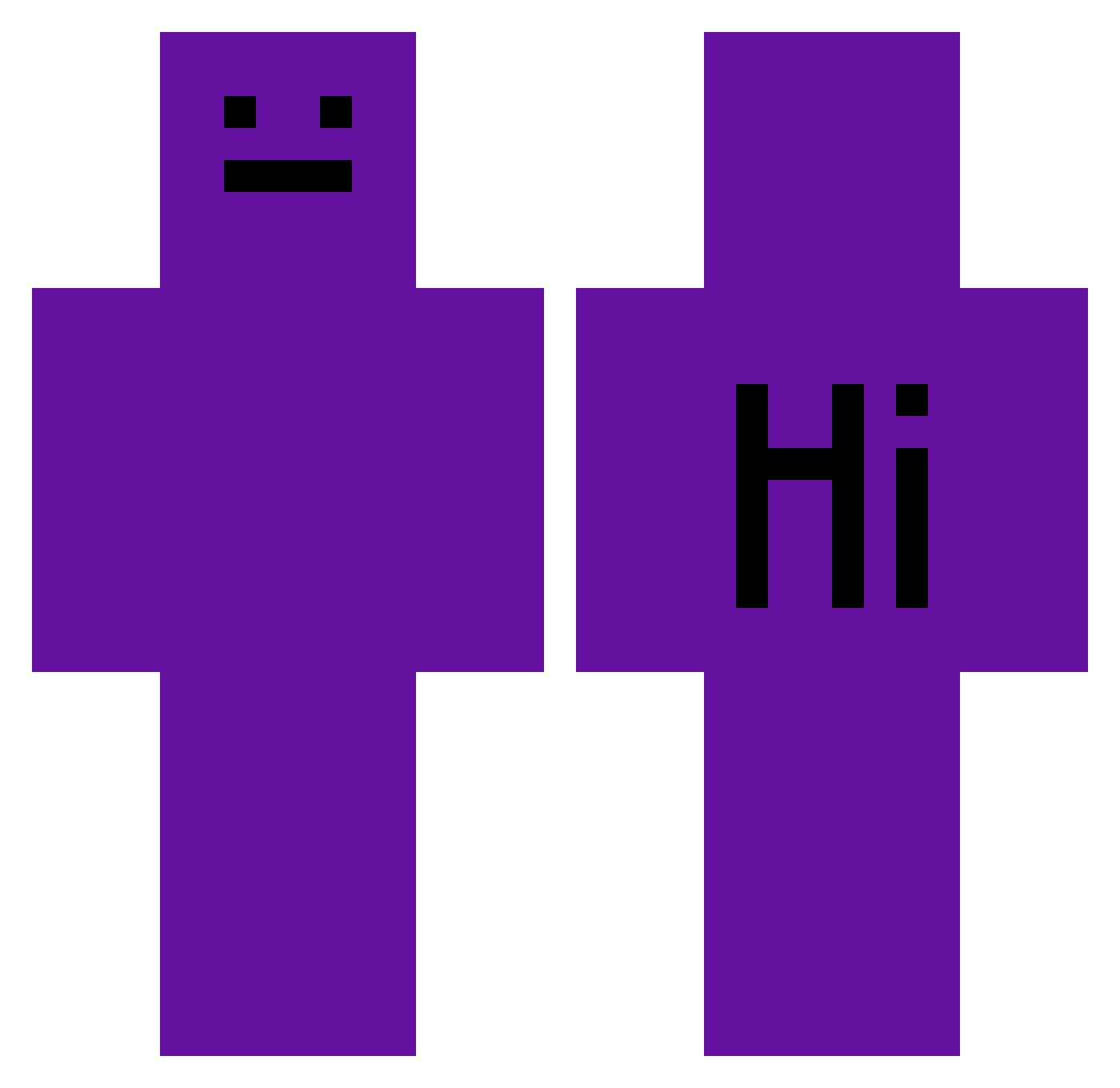TypicalVoidd Minecraft skin, front and back view