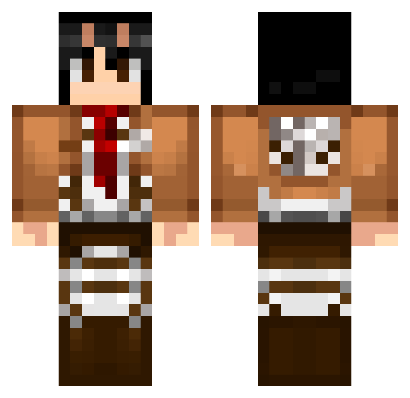 ambulator Minecraft skin, front and back view