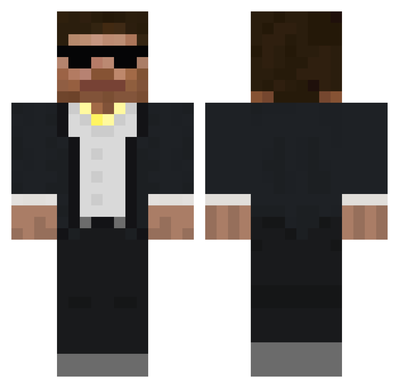 lovellhead Minecraft skin, front and back view