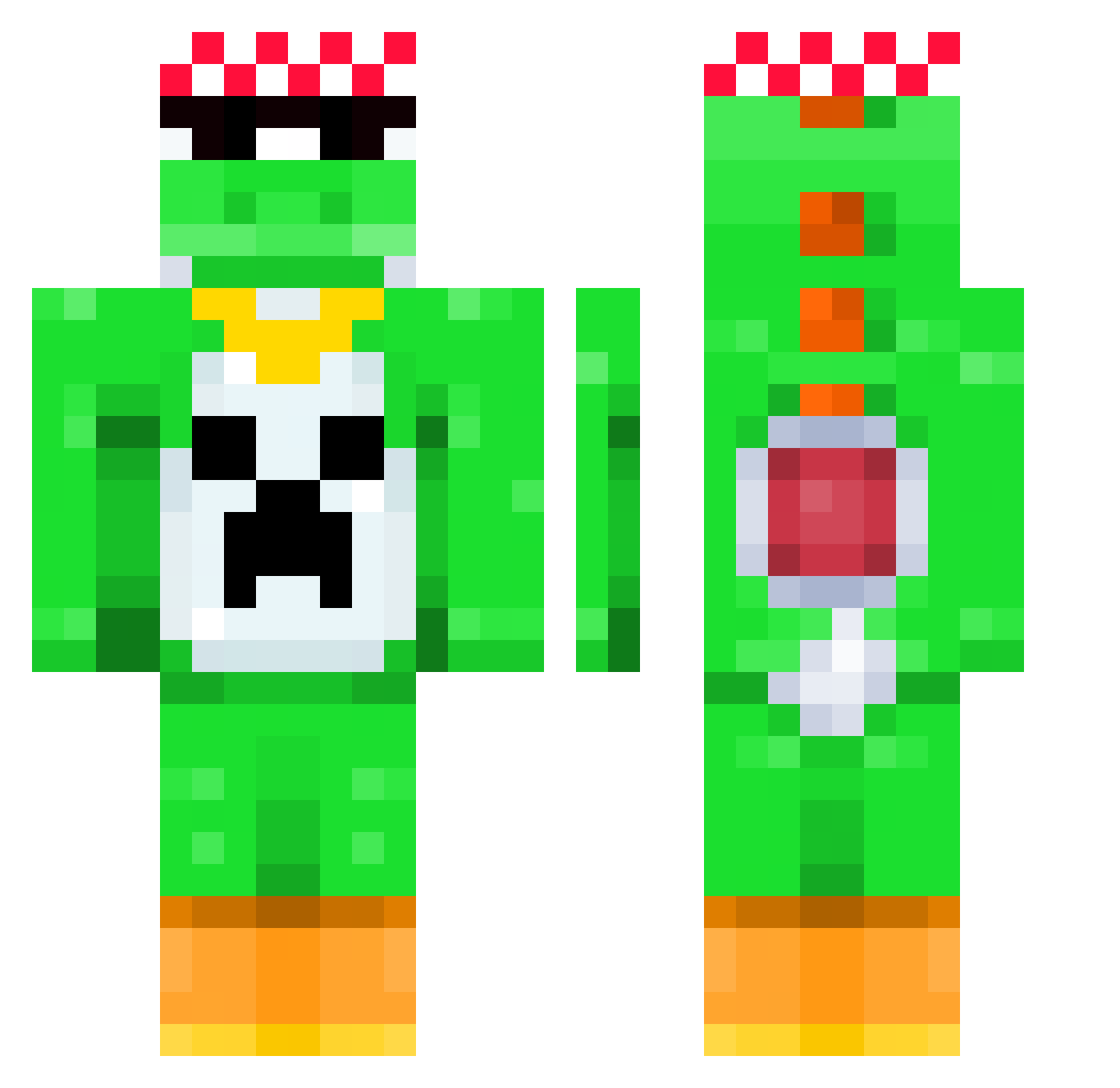 SMOKINGbarrel Minecraft skin, front and back view
