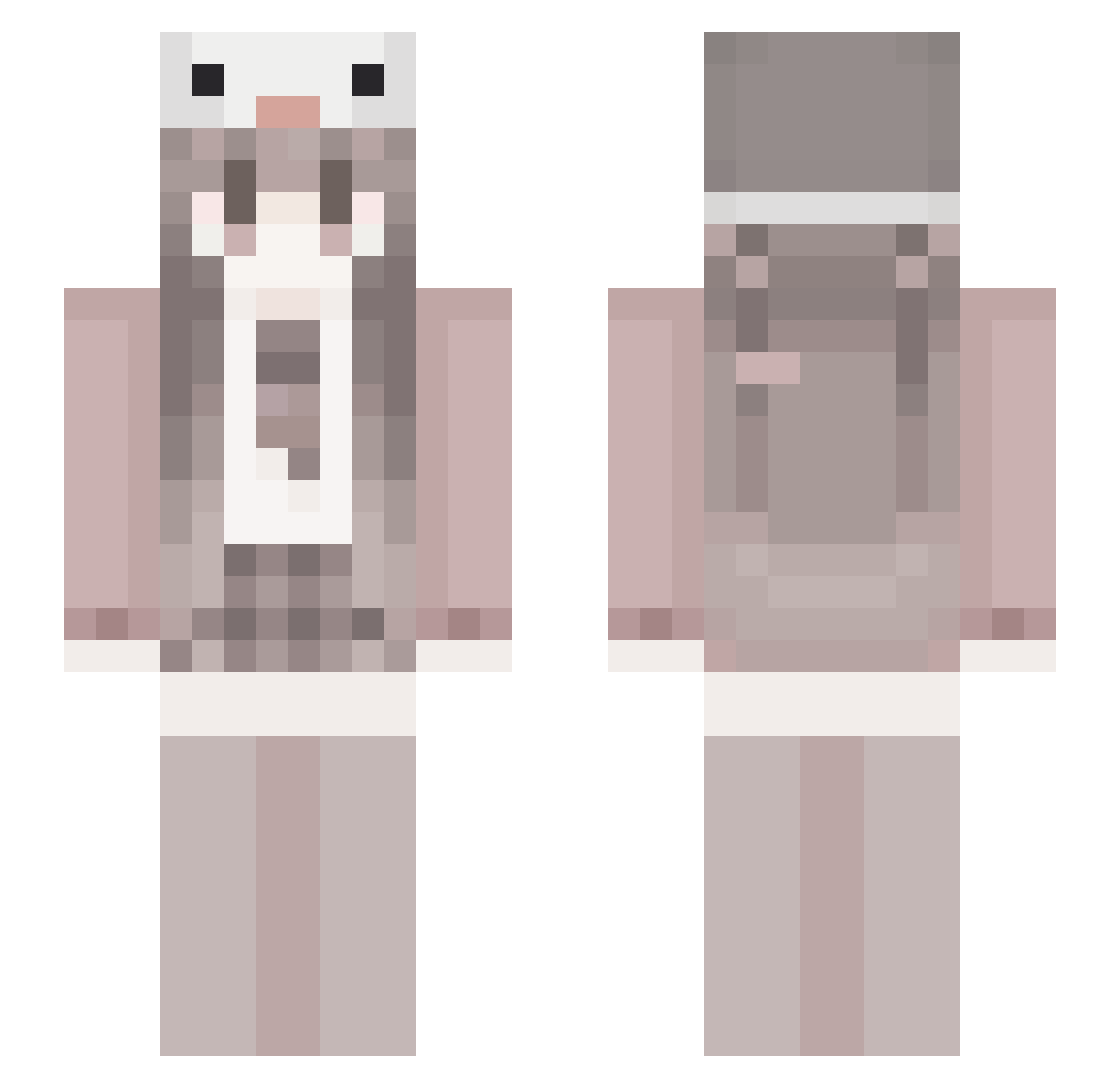 000natusia Minecraft skin, front and back view