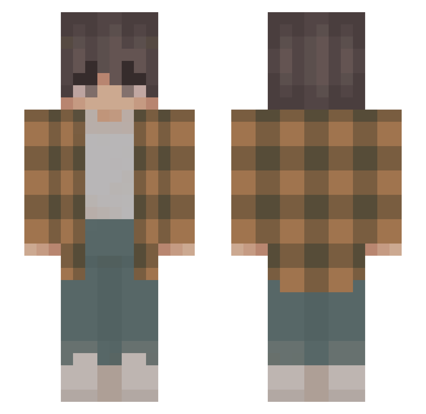 Beatlemaniaa Minecraft skin, front and back view