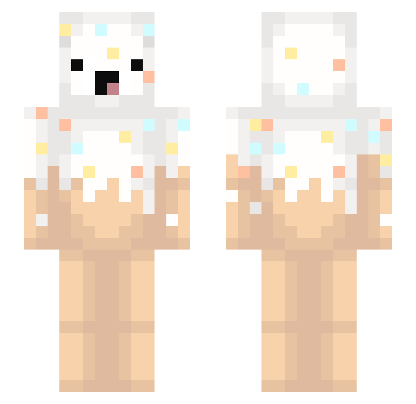 iczly Minecraft skin, front and back view