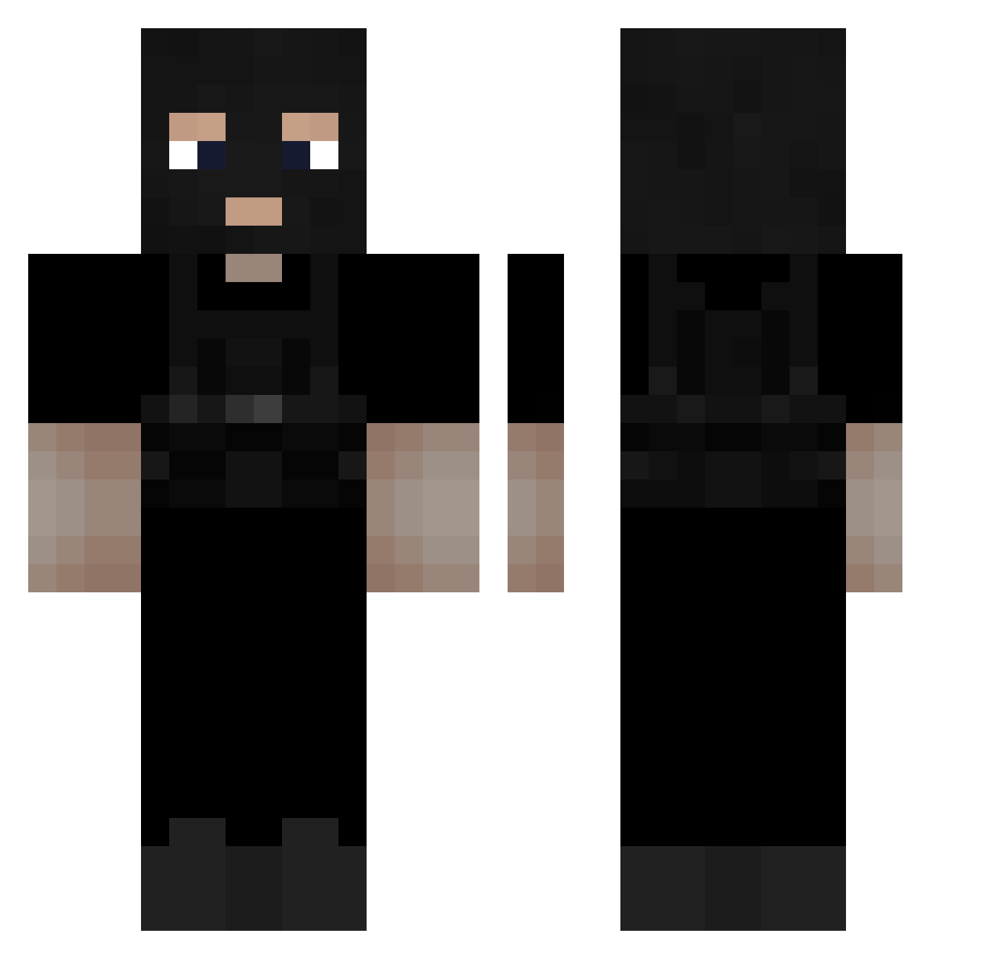 GANGMEMBERW4UKY Minecraft skin, front and back view
