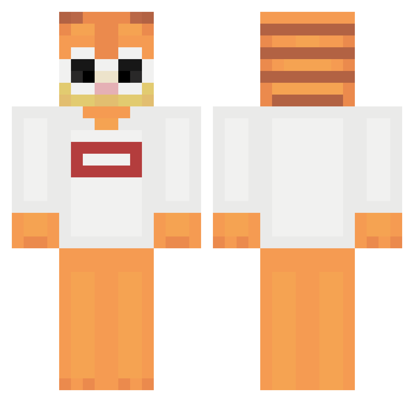 Rafu1337 Minecraft skin, front and back view