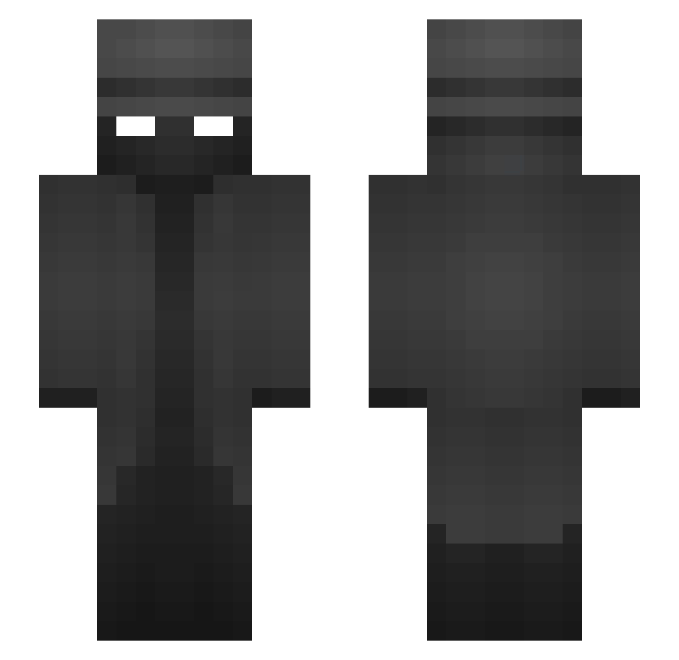 HATInim Minecraft skin, front and back view