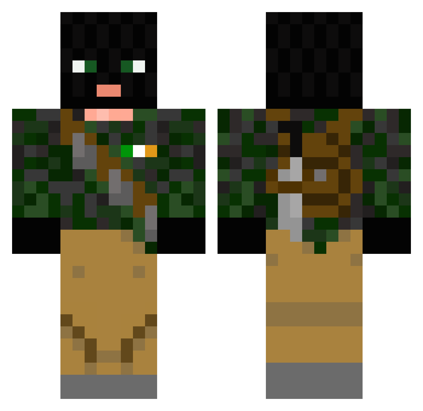 xHmJulie Minecraft skin, front and back view