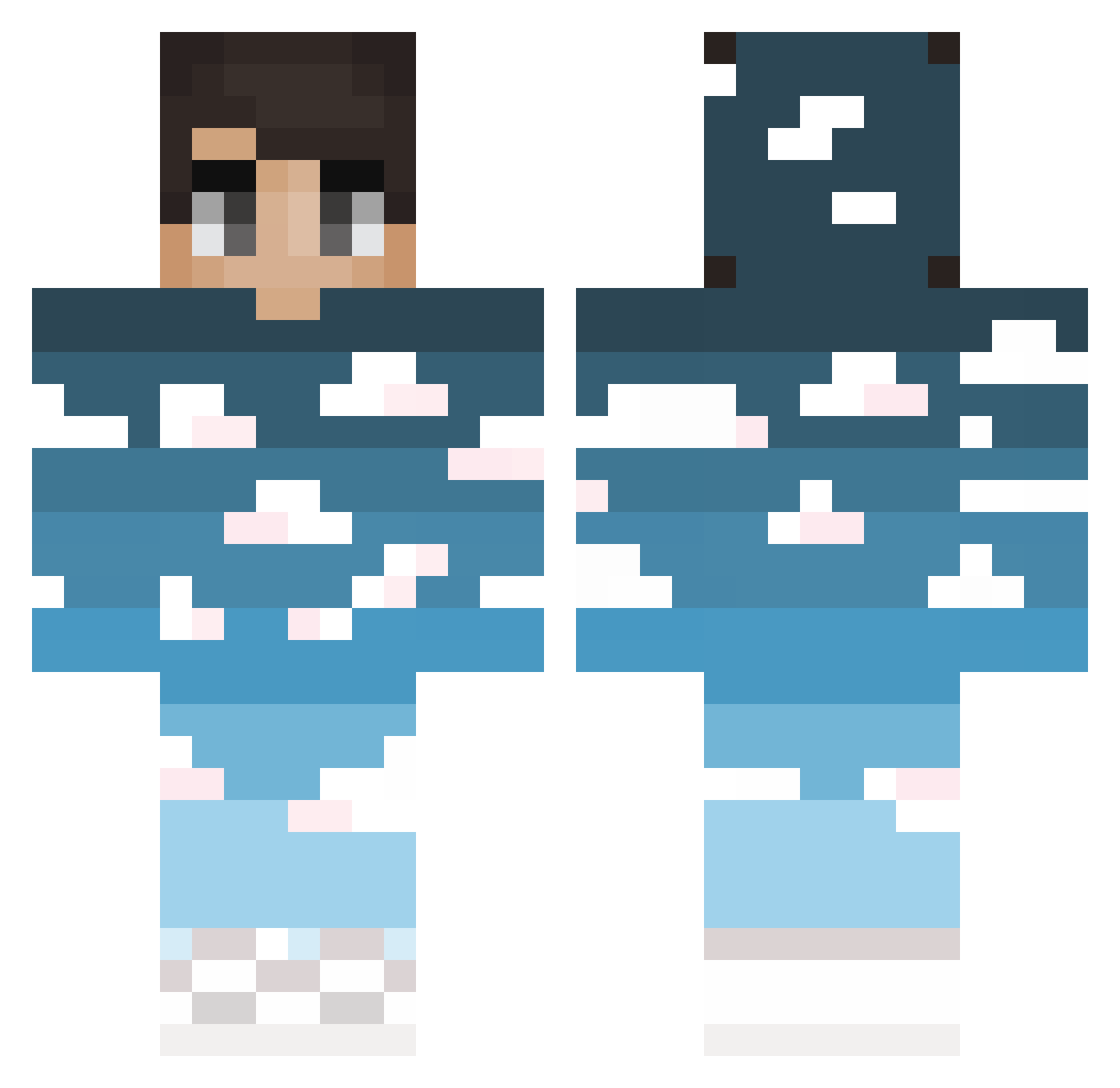 Hax_No_Hax Minecraft skin, front and back view
