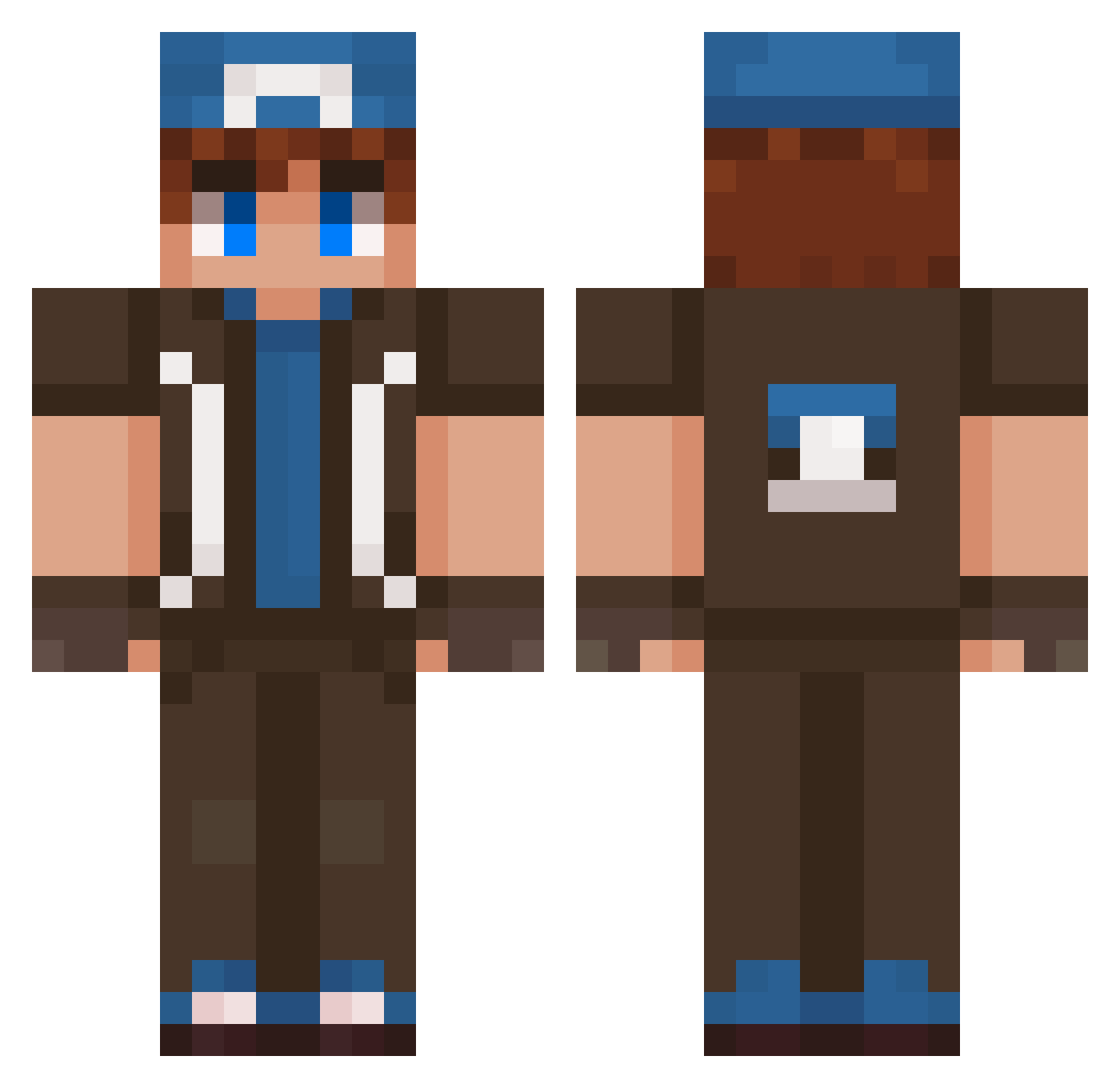 Droyz Minecraft skin, front and back view