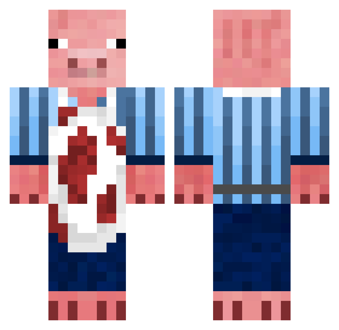 belebtebanane Minecraft skin, front and back view