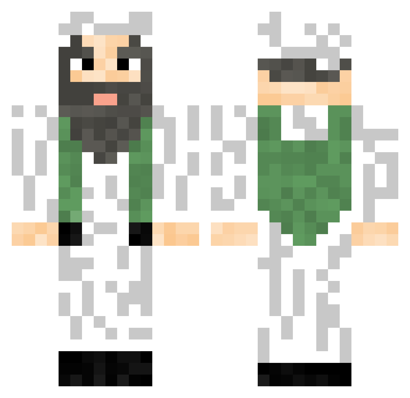 PVHS Minecraft skin, front and back view