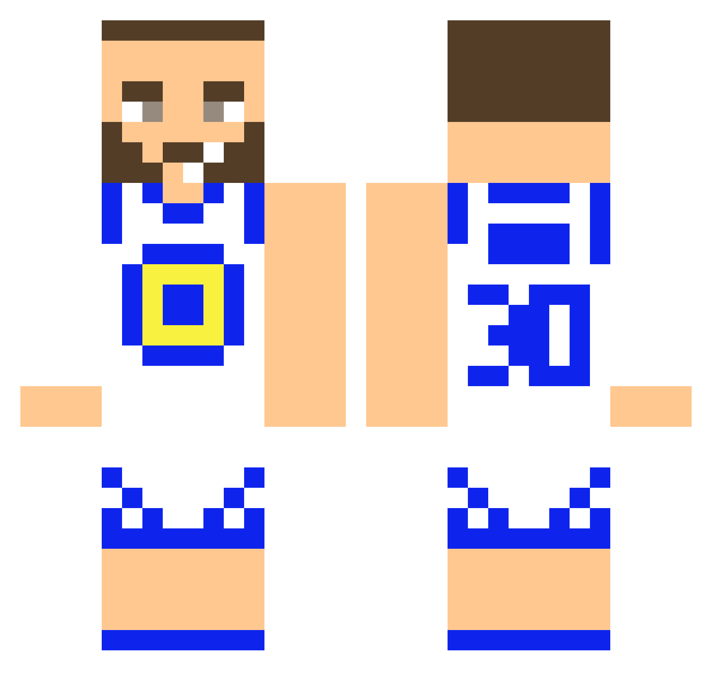 Aeird Minecraft skin, front and back view