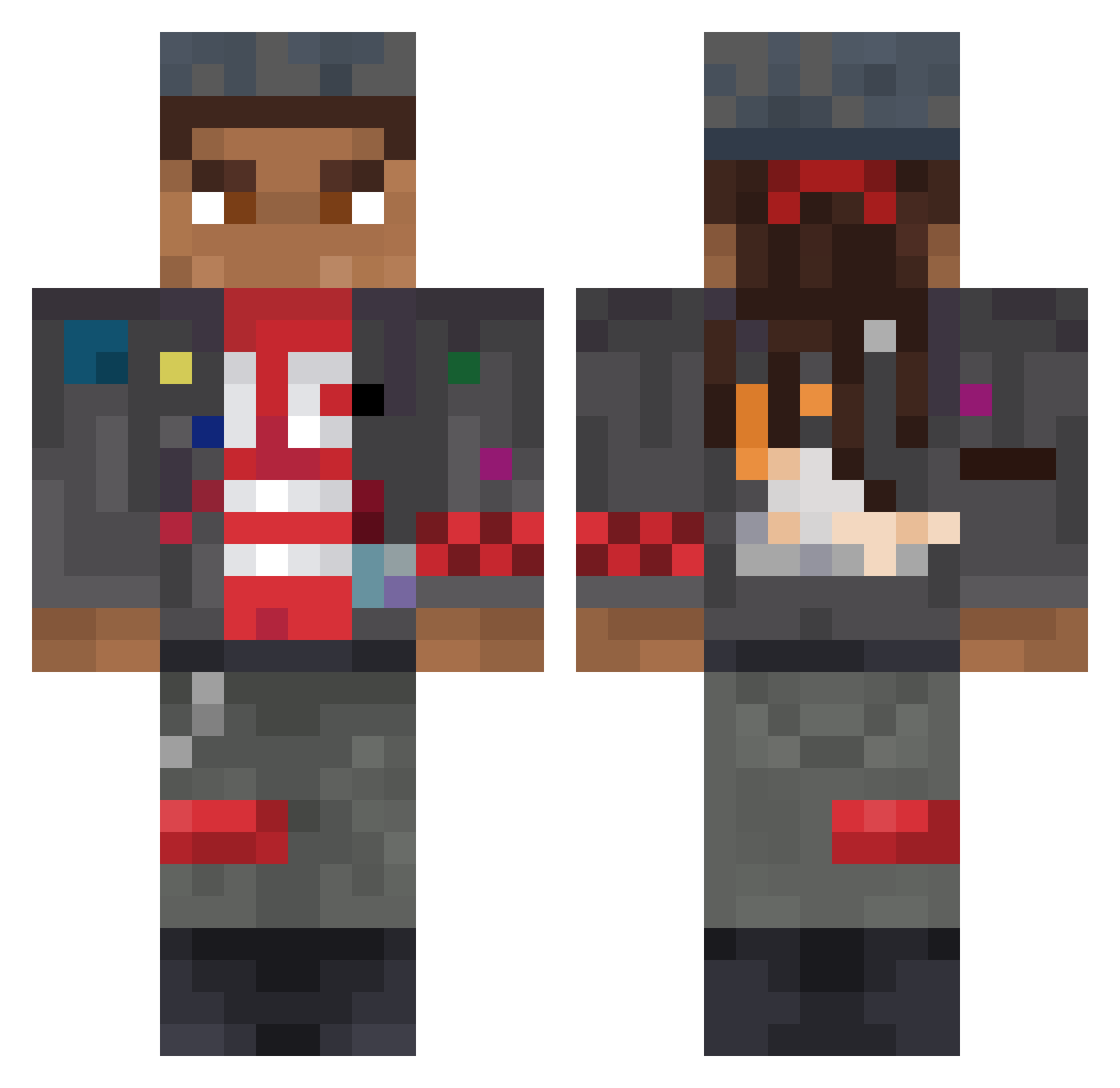 Binx1227 Minecraft skin, front and back view