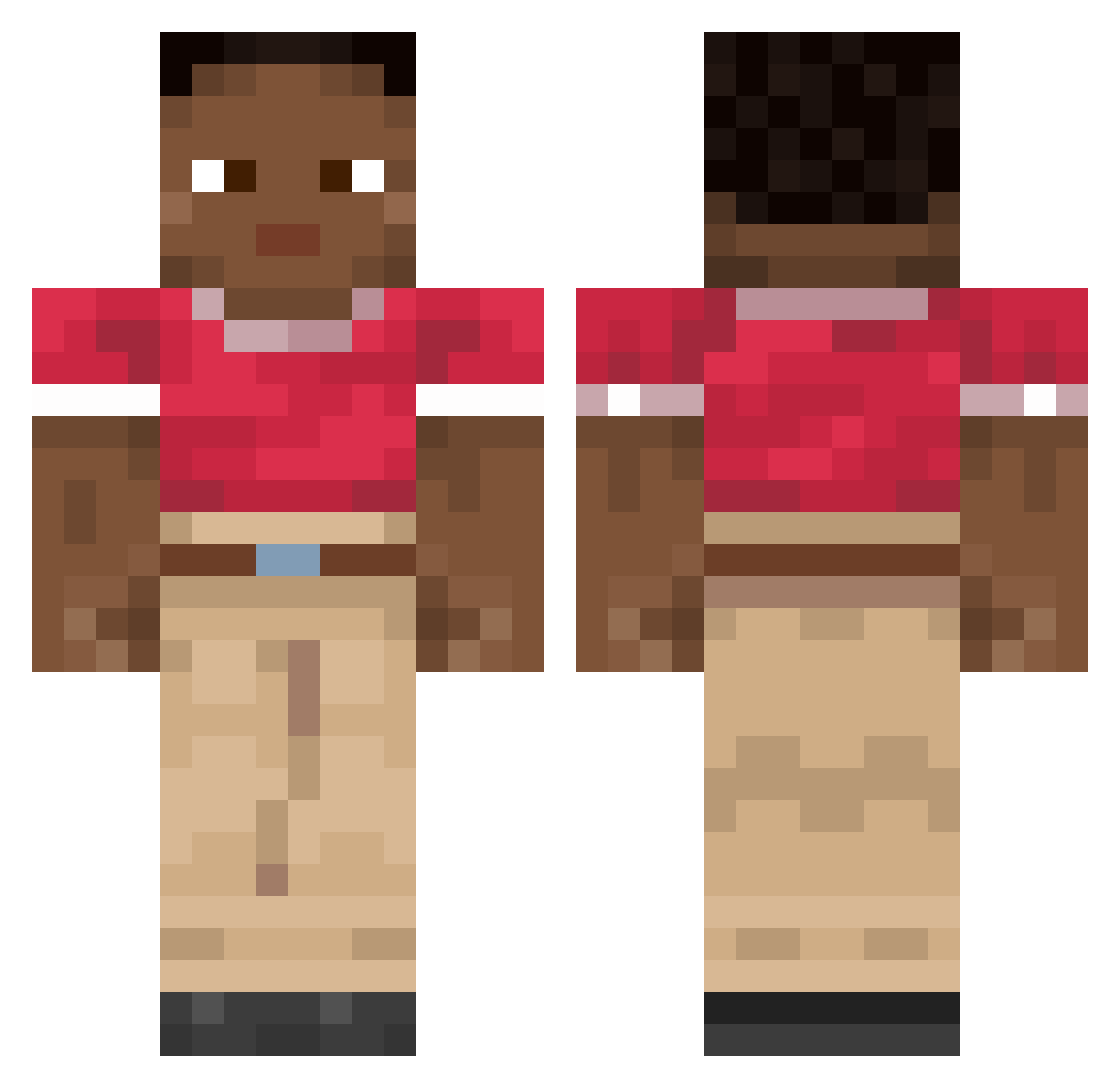 ZoxxLL Minecraft skin, front and back view