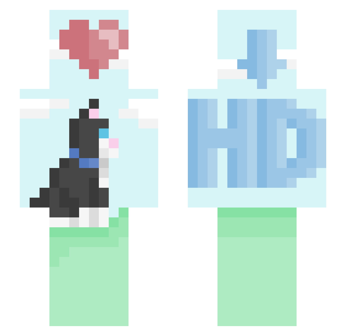 Dorry Minecraft skin, front and back view