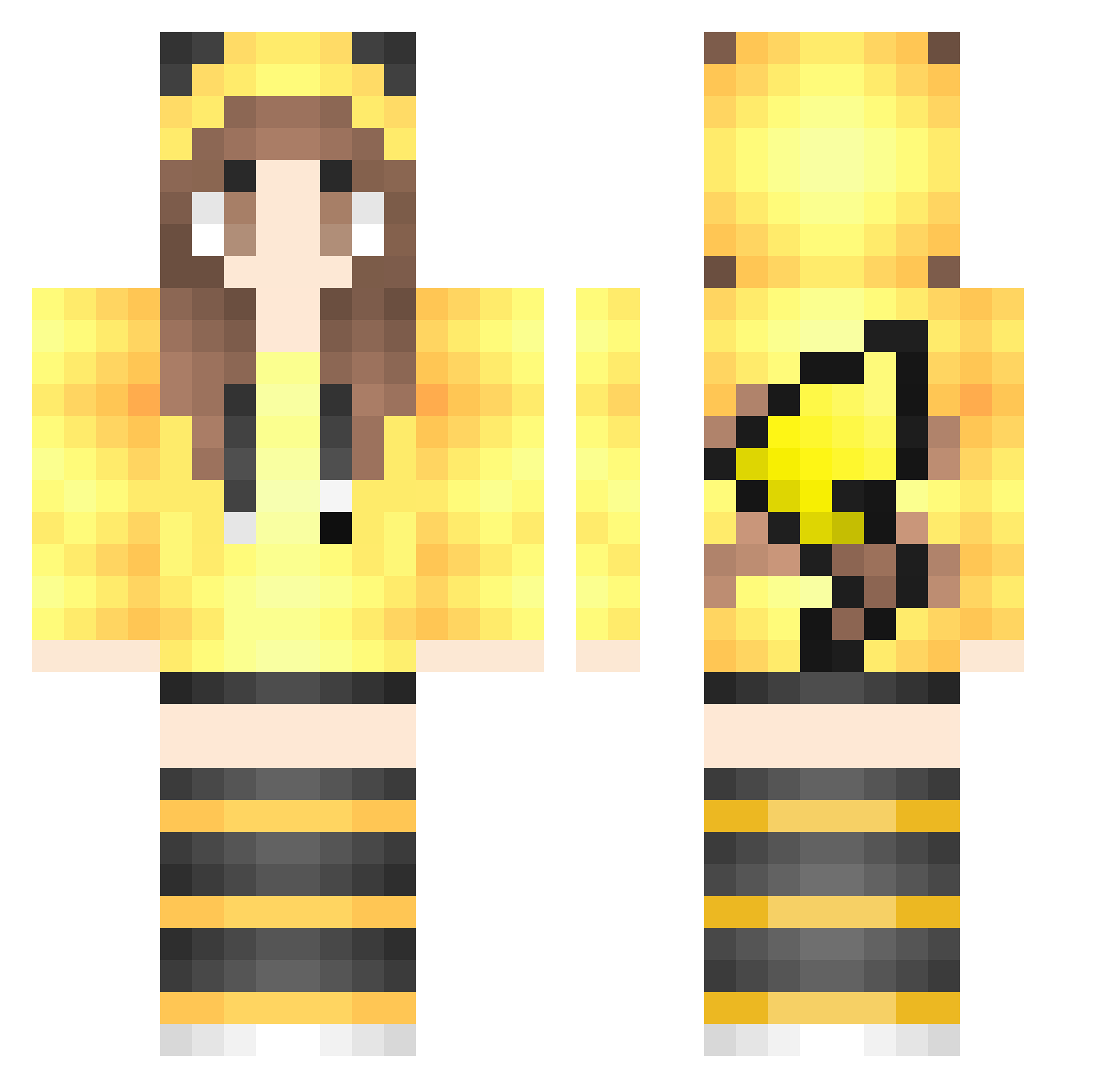 Lockout Minecraft skin, front and back view