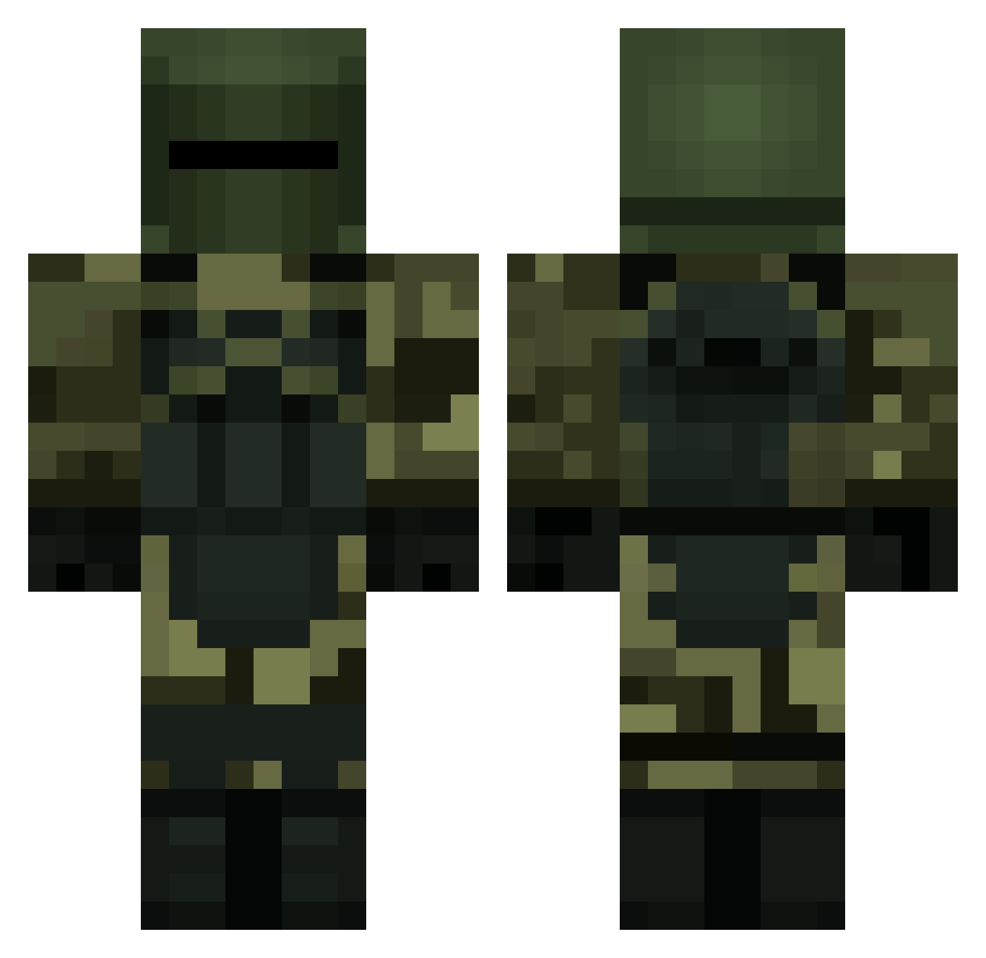 Lovkost Minecraft skin, front and back view