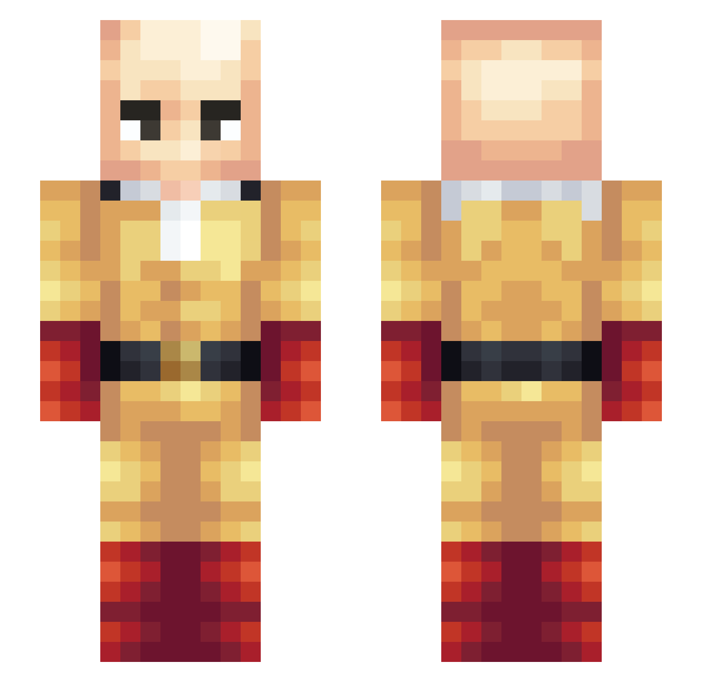 SlayerOfMillion Minecraft skin, front and back view