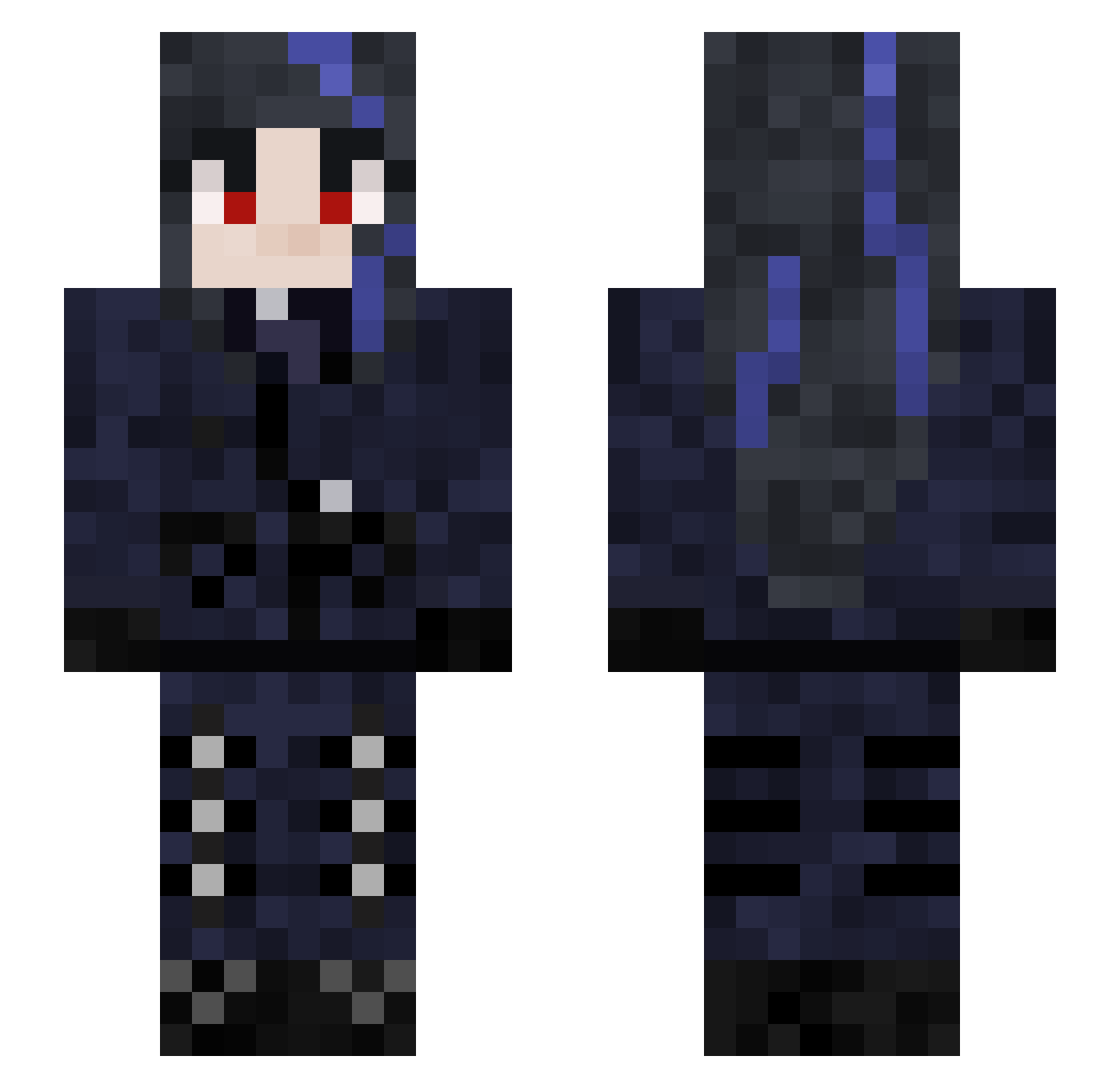VicentKasane10 Minecraft skin, front and back view