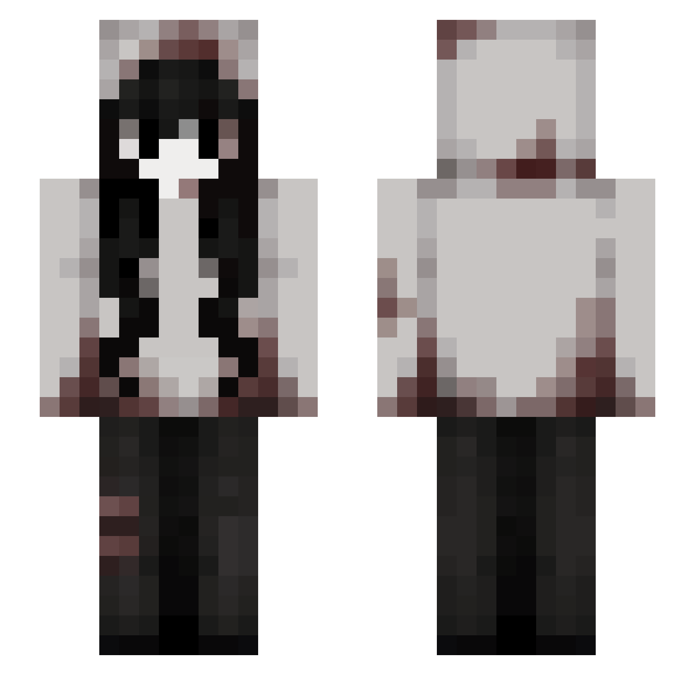 li3es Minecraft skin, front and back view