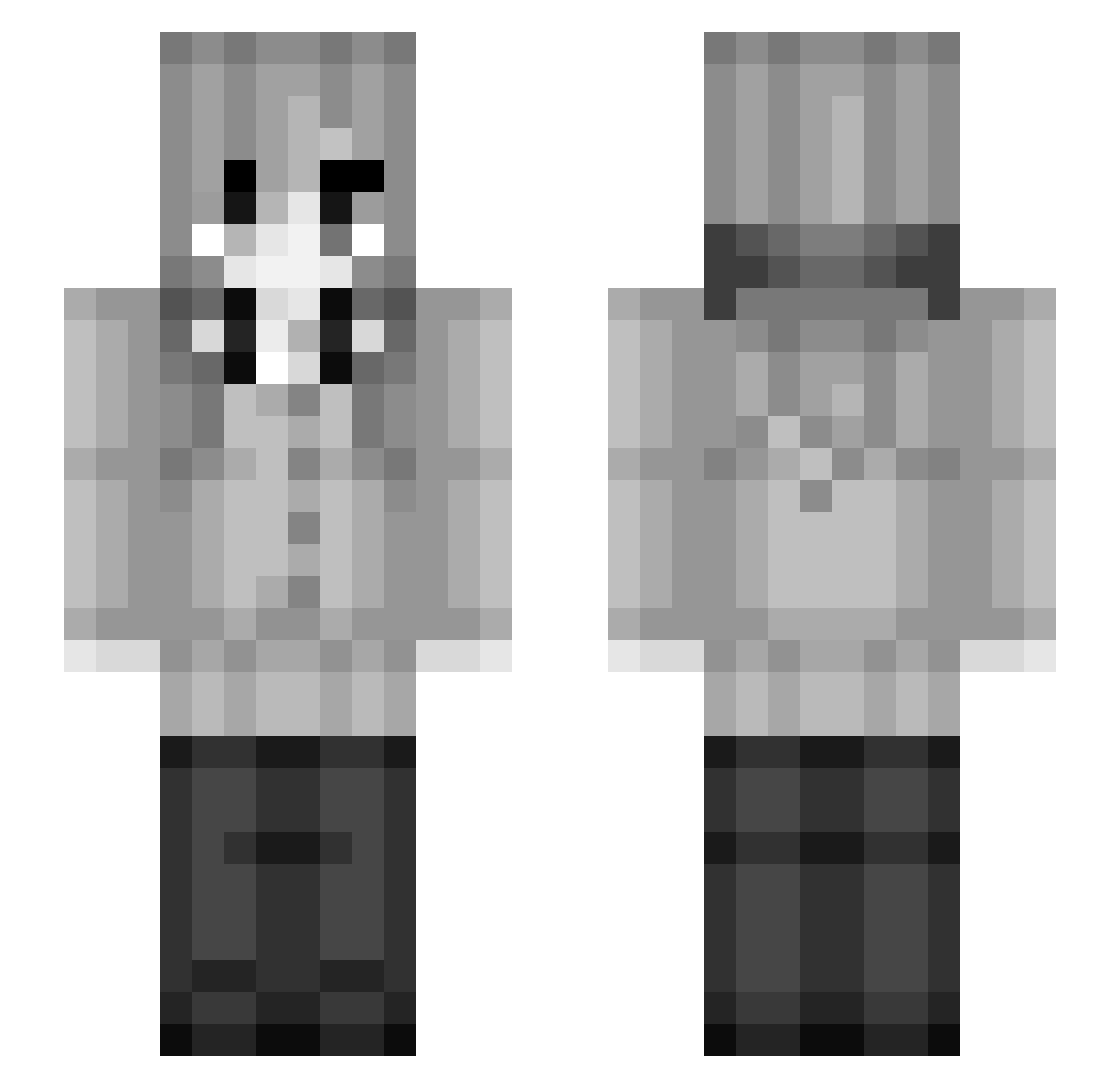 iMikuNakano Minecraft skin, front and back view
