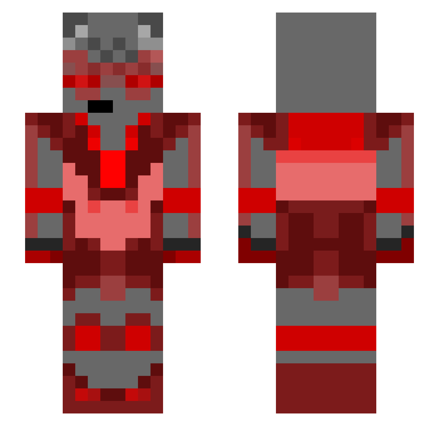 Beelzebean7 Minecraft skin, front and back view