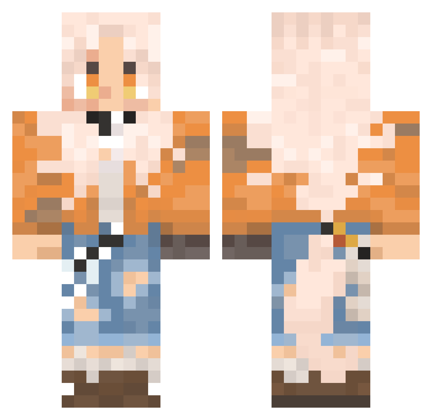Mediarahana Minecraft skin, front and back view