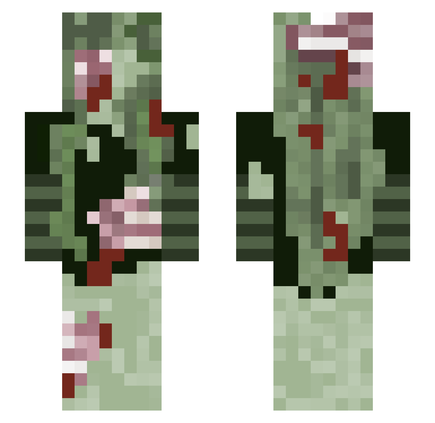 veilss Minecraft skin, front and back view