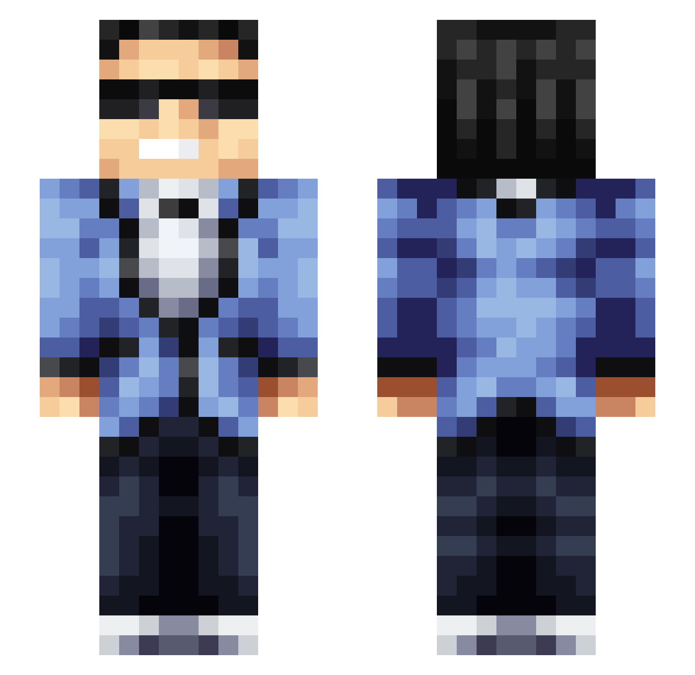 _itslouis Minecraft skin, front and back view