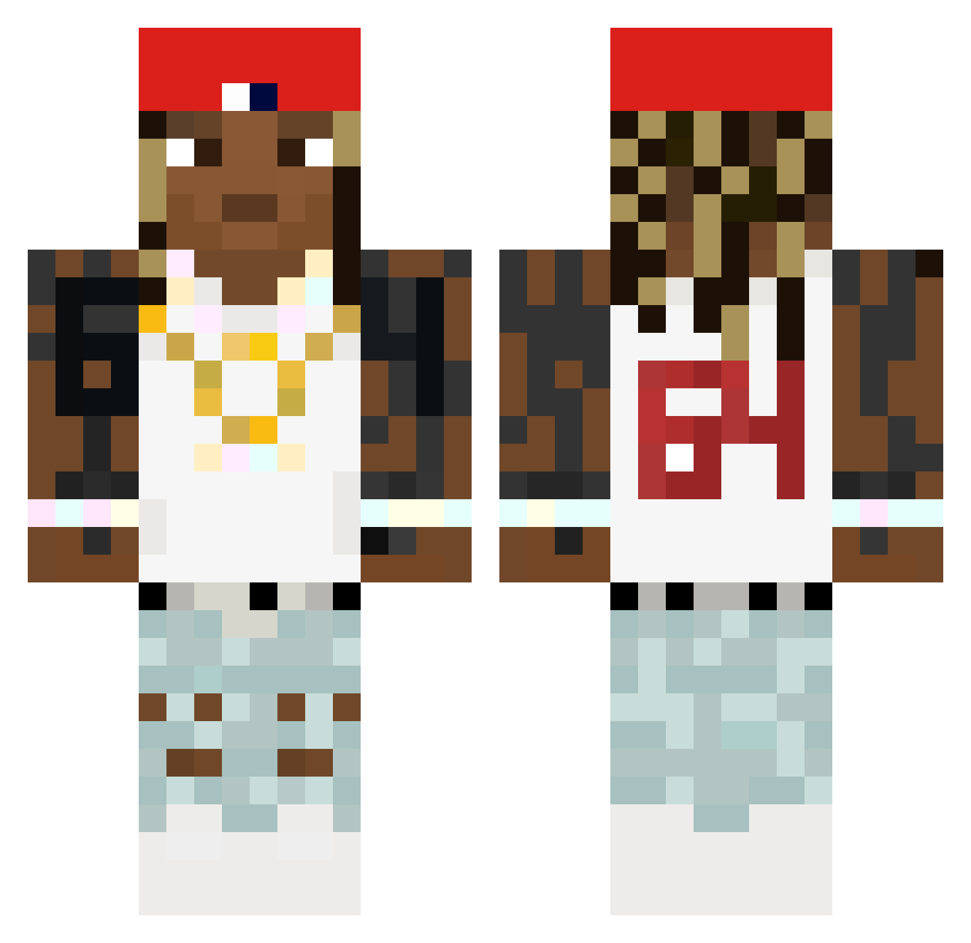 HappyLemming393 Minecraft skin, front and back view