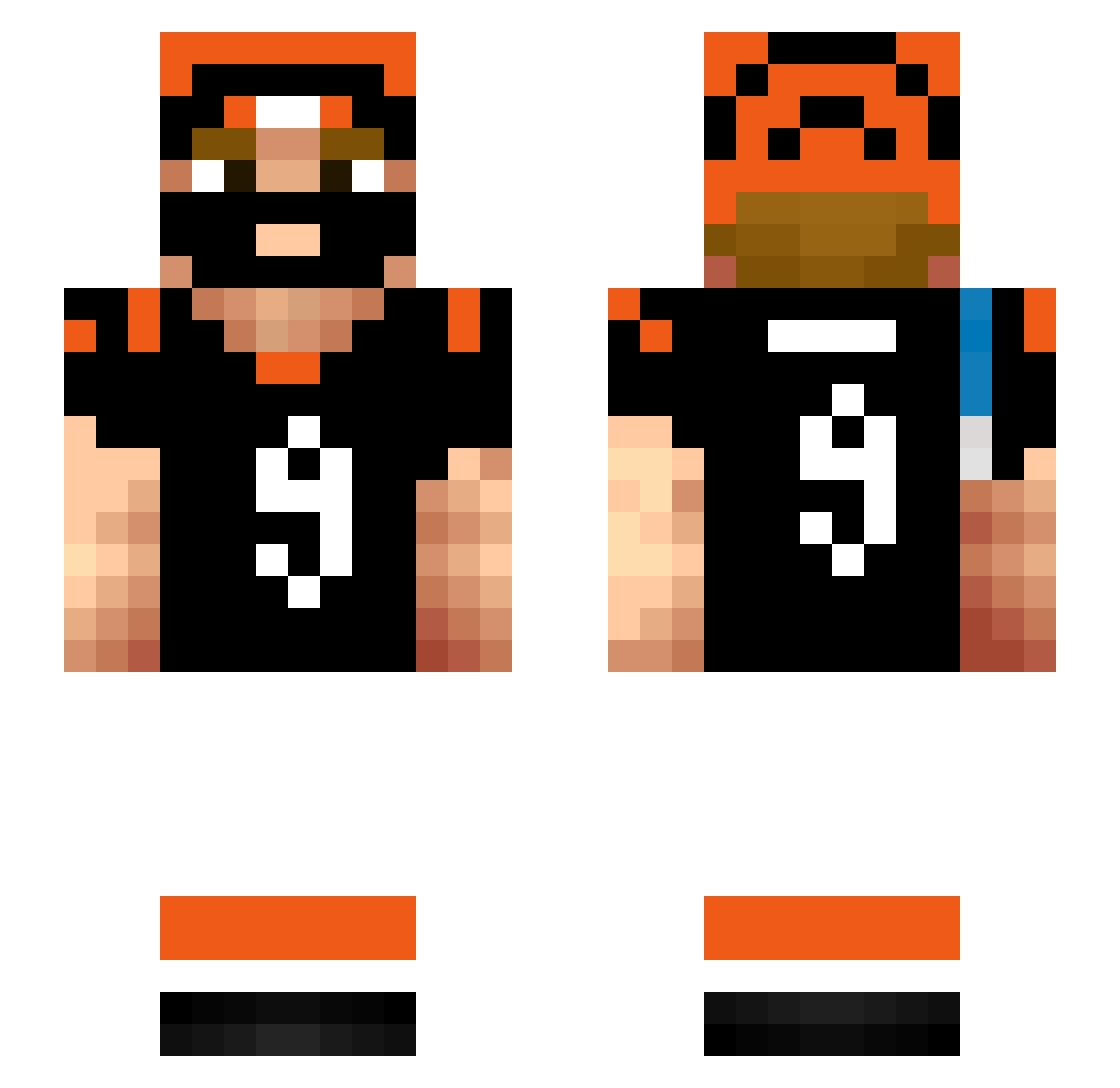 Linuxx284 Minecraft skin, front and back view