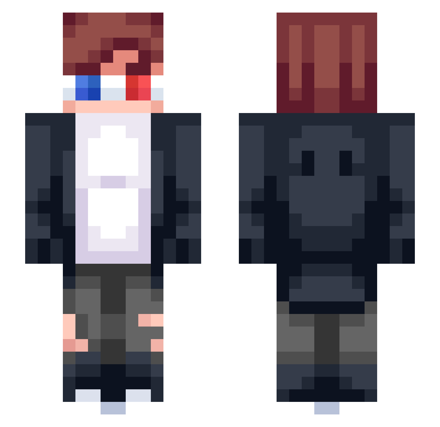 intrcxpt Minecraft skin, front and back view