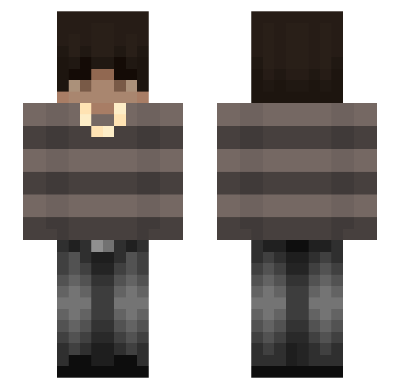 slopezx Minecraft skin, front and back view