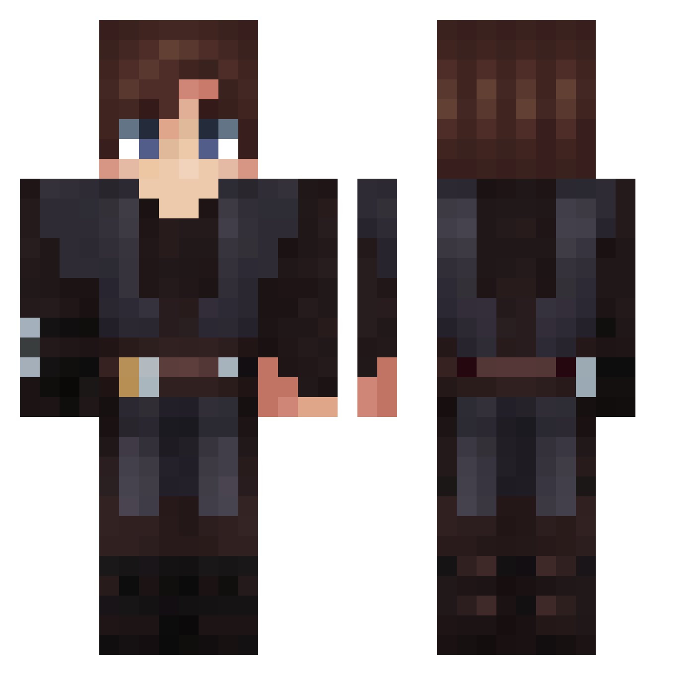 AhsokaR2 Minecraft skin, front and back view