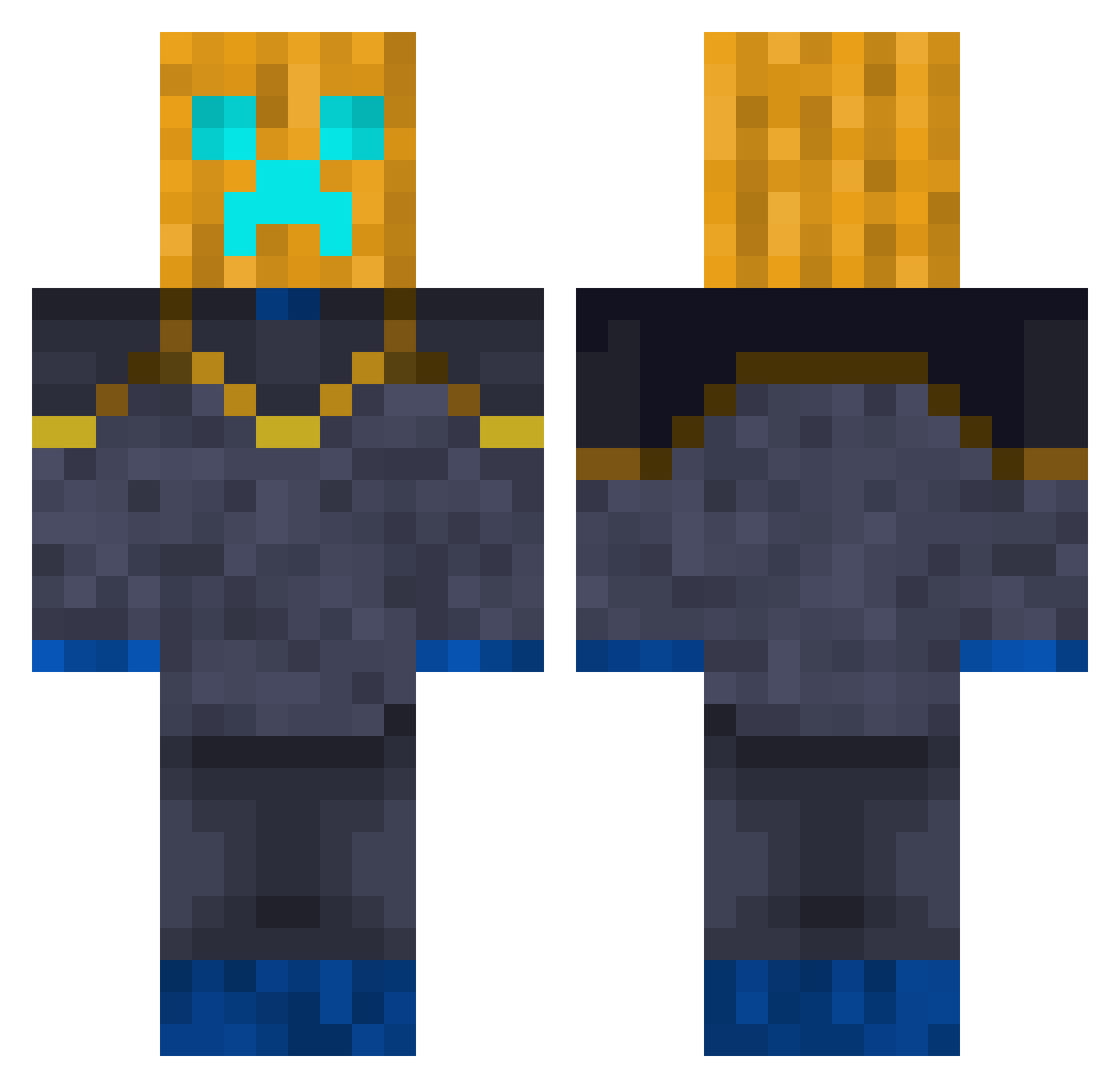 Ros_t Minecraft skin, front and back view