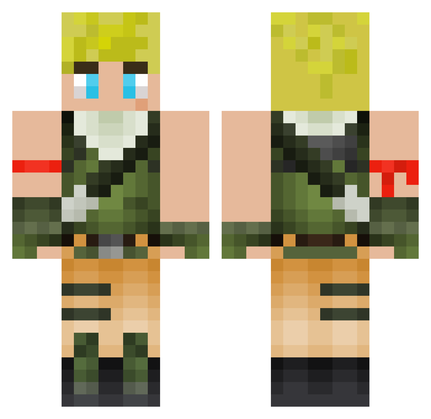 Barodie Minecraft skin, front and back view