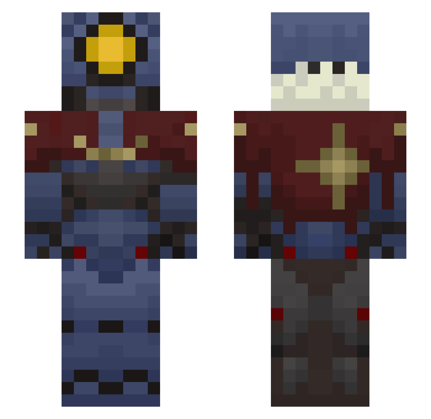 OverSalt57 Minecraft skin, front and back view