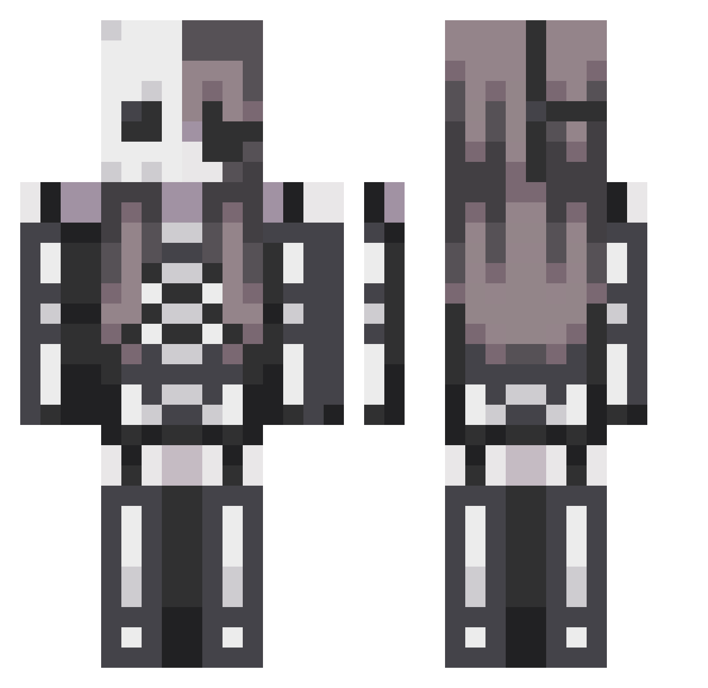 yutiits Minecraft skin, front and back view