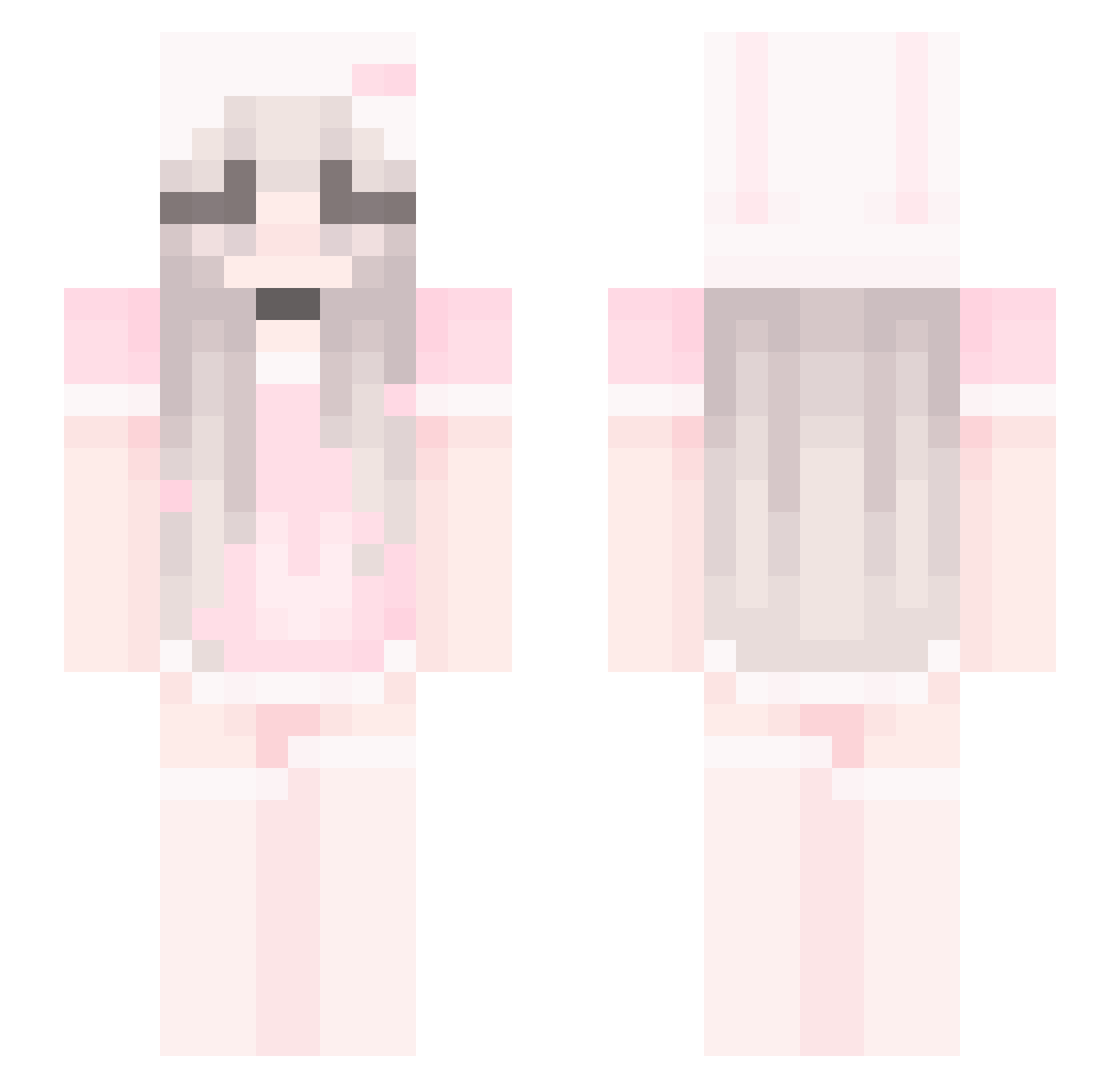 Tokkiq Minecraft skin, front and back view
