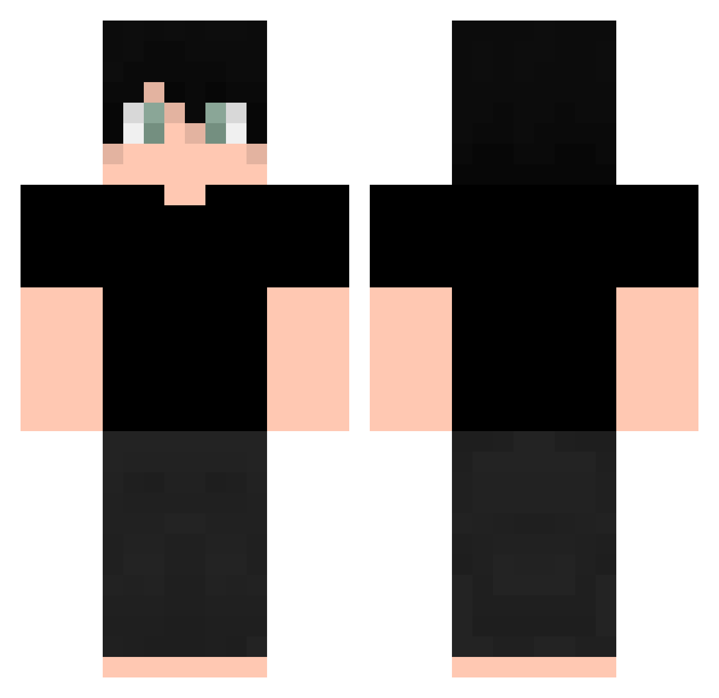 xanplan Minecraft skin, front and back view