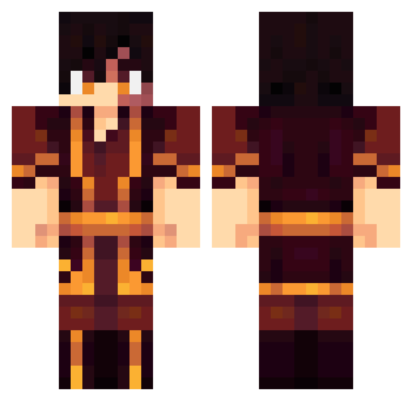 Mifuszek Minecraft skin, front and back view