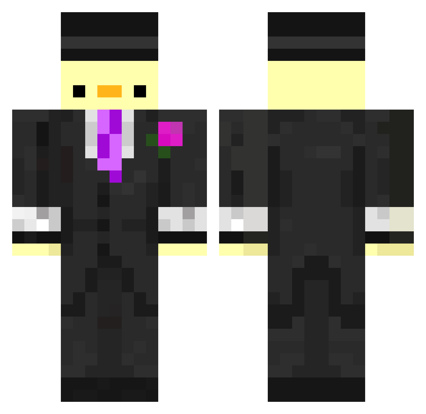 NECROTIC13 Minecraft skin, front and back view