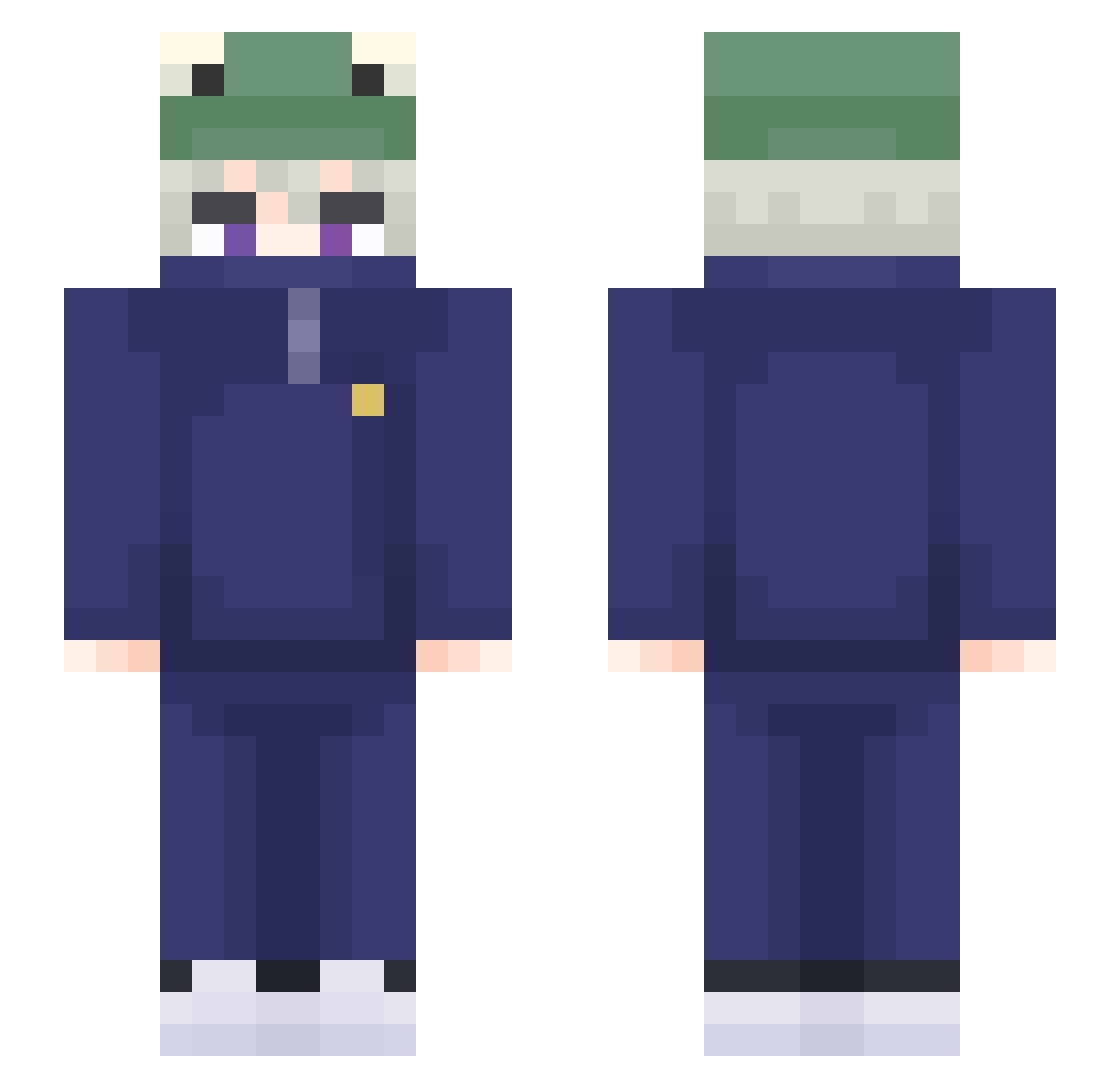 Mitsumeee Minecraft skin, front and back view