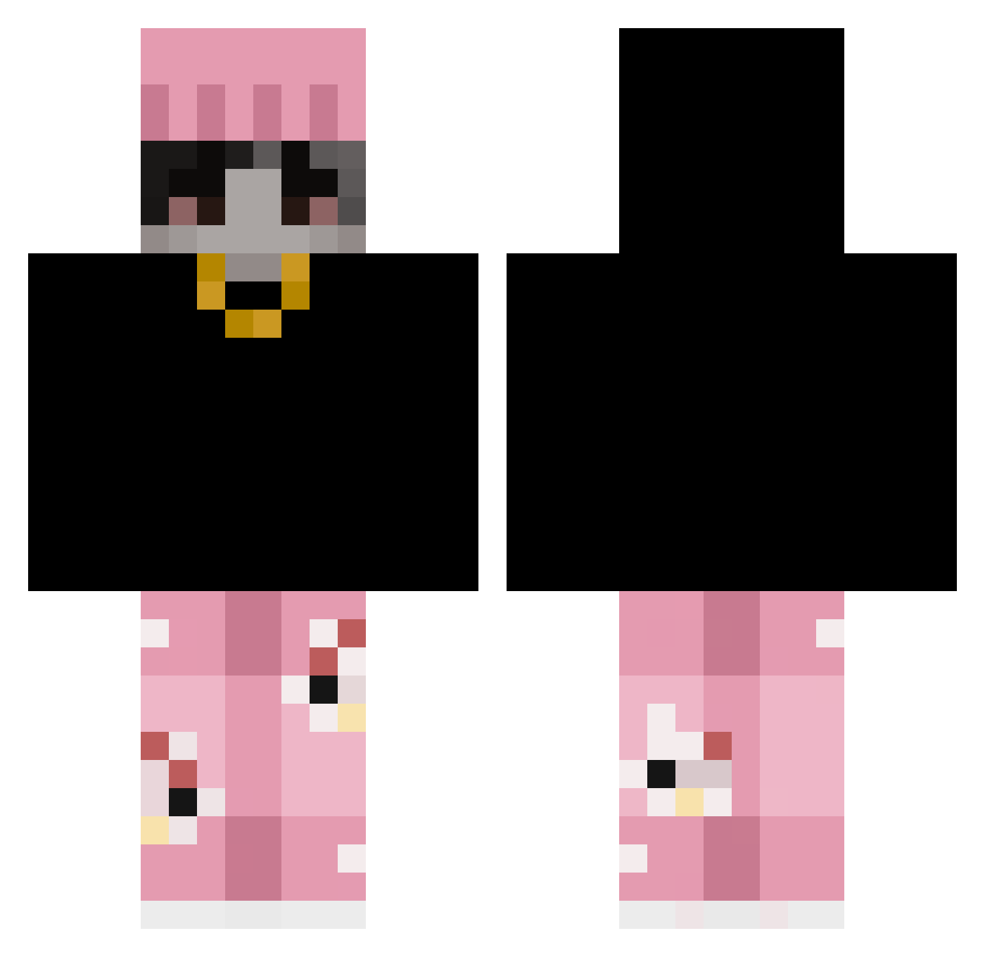 Xetes Minecraft skin, front and back view