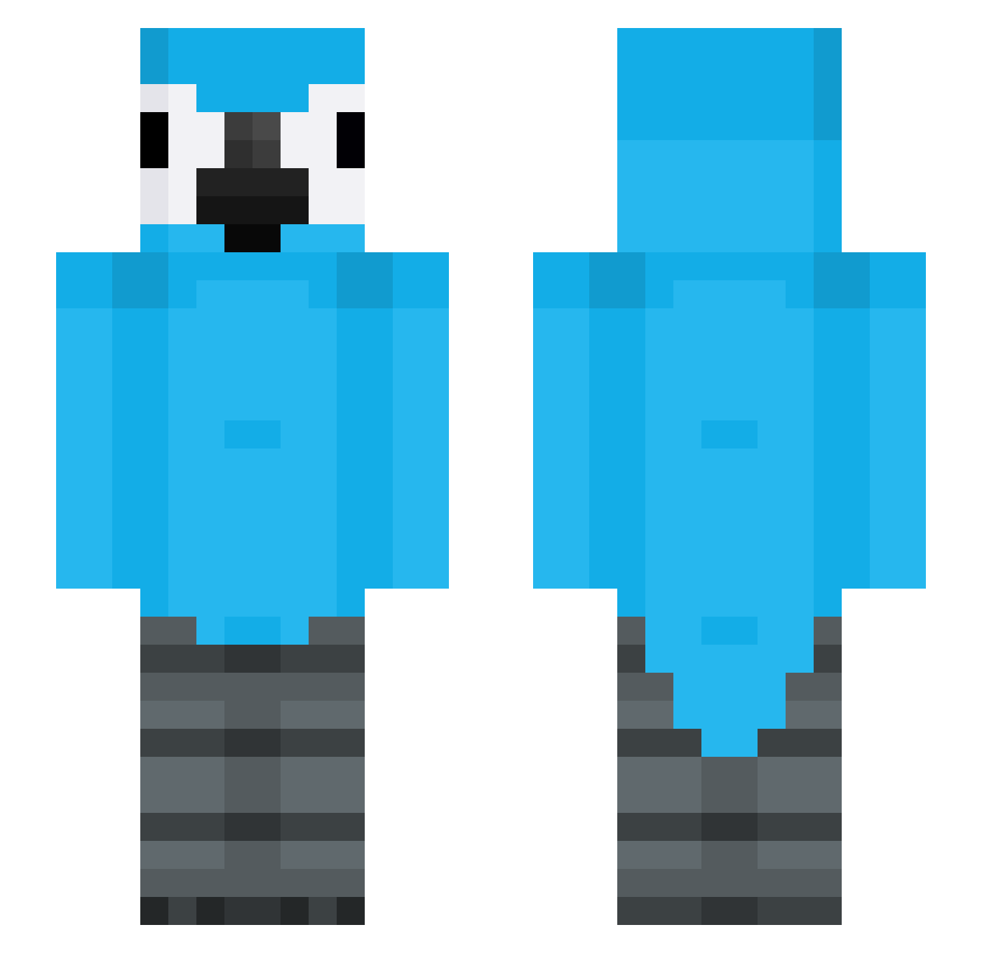 RichieTheBird Minecraft skin, front and back view