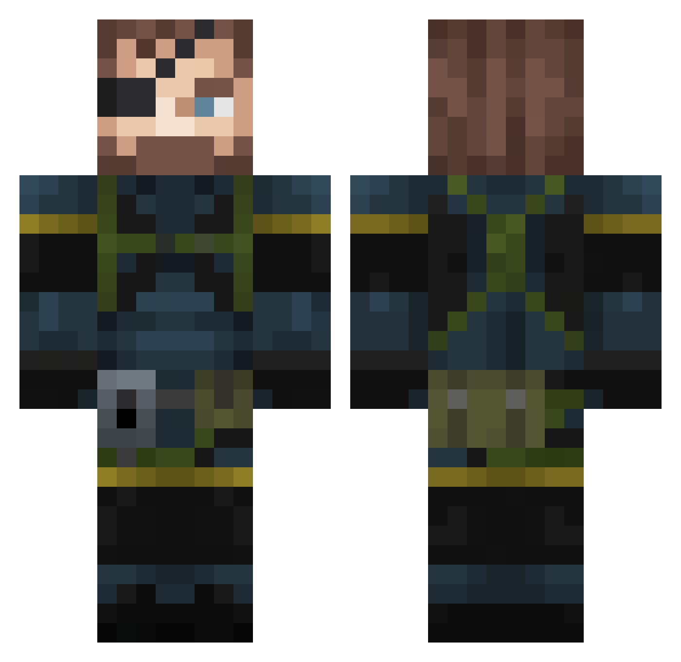 Diecordea Minecraft skin, front and back view