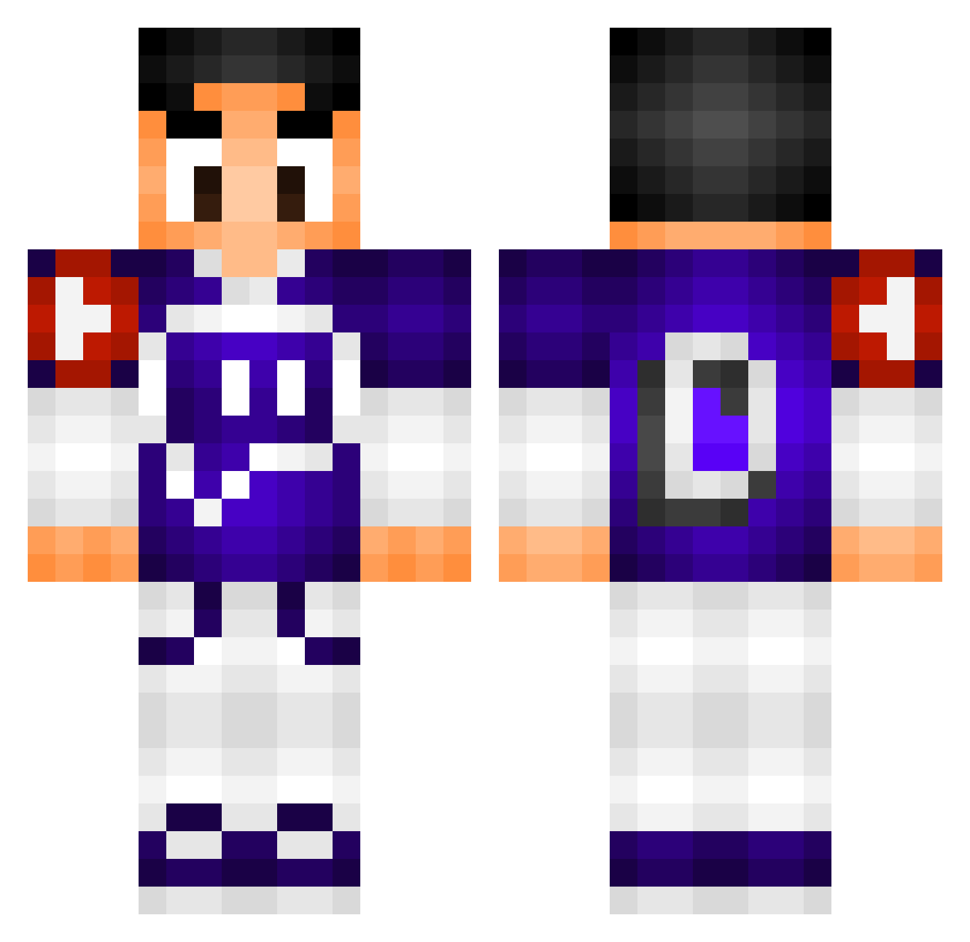 SoyElDoge Minecraft skin, front and back view