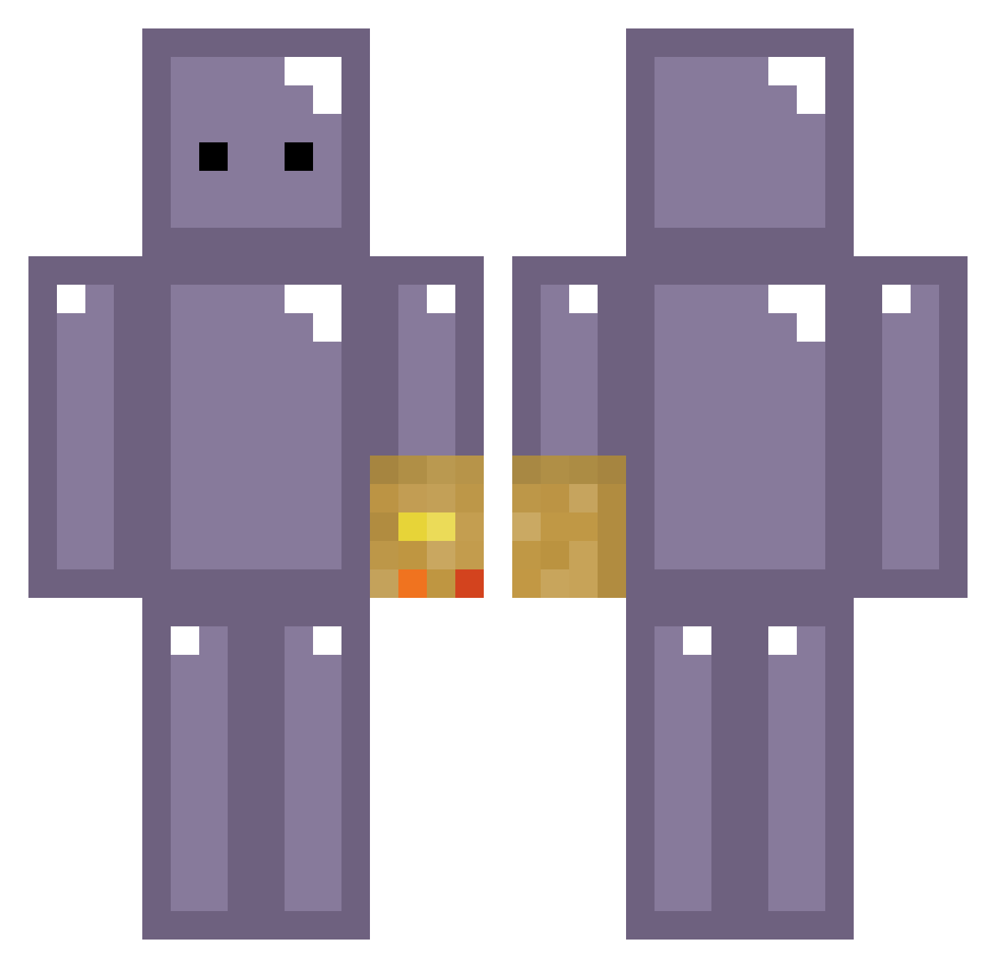 bubberbub11 Minecraft skin, front and back view