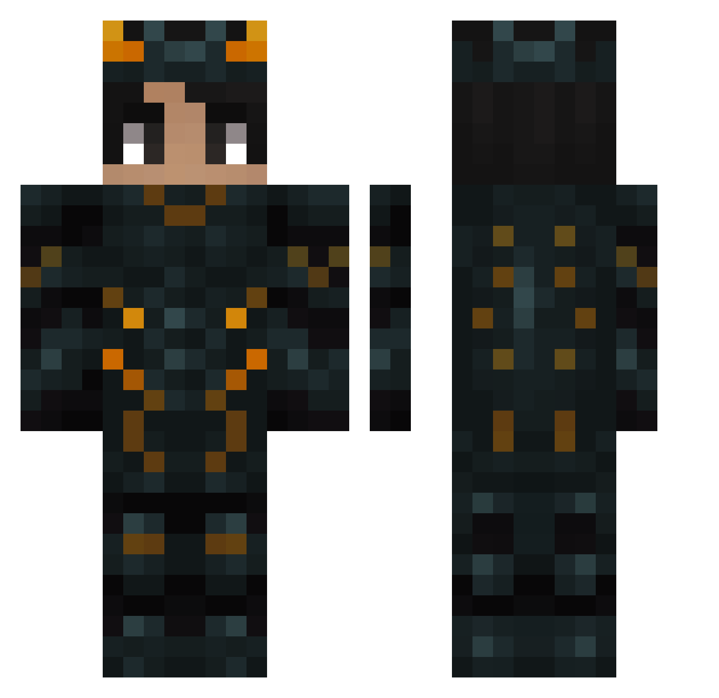 Vik_ink Minecraft skin, front and back view